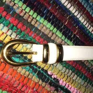 White & Gold leather belt